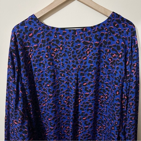 Torrid Womens Leopard Print Flowy 3/4 Sleeve Shirt Black Pink Navy Size 6 - Picture 6 of 10